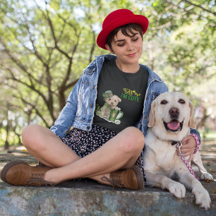 T-shirt En Tri-matière St Patrick Puppy Kiss Me Je suis mignon Typographi