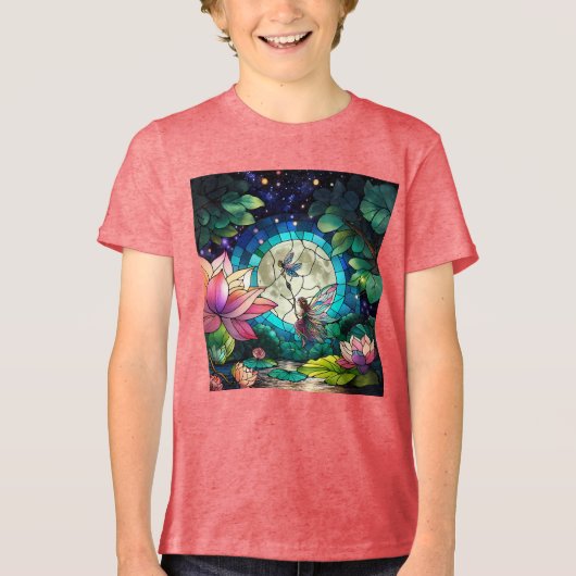 T-shirt En Tri-matière Stained Glass Little Fairy With Dragonfly (Recto)