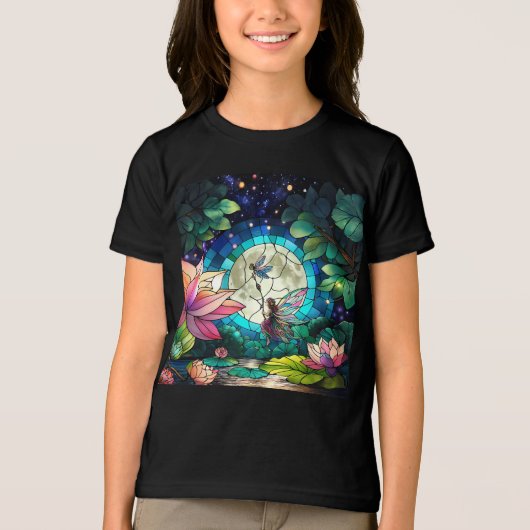 T-shirt En Tri-matière Stained Glass Little Fairy With Dragonfly (Recto)
