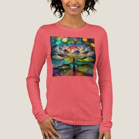 T-shirt En Tri-matière Stained Glass Vibrant Lotus Flower (Recto)