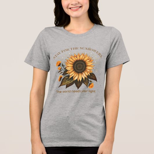T-shirt En Tri-matière "Stay for the Sunflowers" Suicide Prevention (Recto)