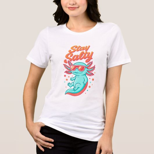 T-shirt En Tri-matière Stay Salty Axolotl Shirt for Teens & Adults (Recto)