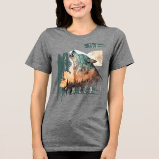 T-shirt En Tri-matière "Stay Wild" Howling Wolf Customizable  