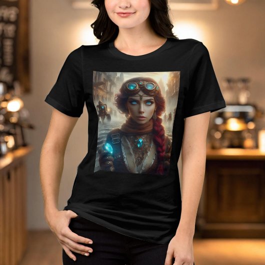 T-shirt En Tri-matière Steampunk Victorian Industrial Lady Aventuentures