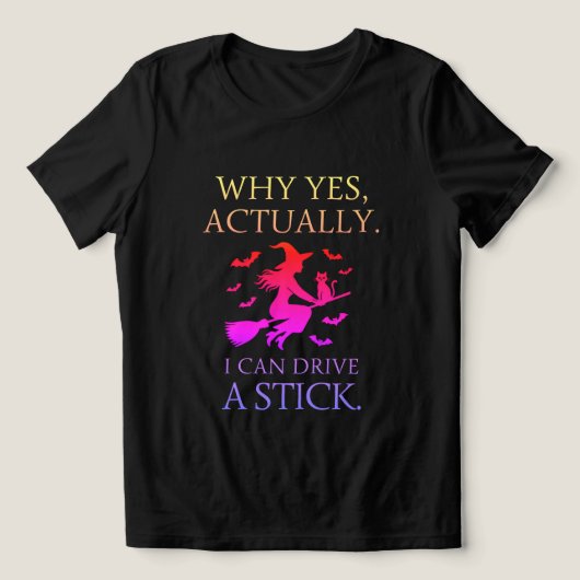 T-shirt En Tri-matière Stick de conduite de sorcières Drôle Fête d'Hallow (Design Recto)