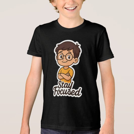 T-shirt En Tri-matière Sticker pour enfant avec lunettes - "Restez focali (Recto)