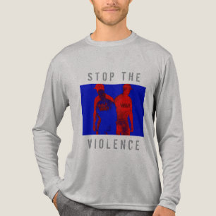 T-shirt En Tri-matière "Stop à la violence" Rouge Bleu noir
