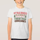 T-shirt En Tri-matière Stressé, béni et observé à Noël (Recto)