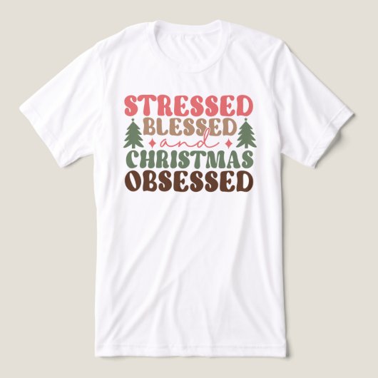 T-shirt En Tri-matière Stressé, béni et observé à Noël (Design Recto)