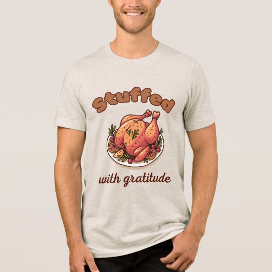 T-shirt En Tri-matière Stuffed with Gratitude Funny Thanksgiving Turkey (Recto)