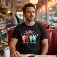 Style des années 50 : Milkshakes rétro néon du din