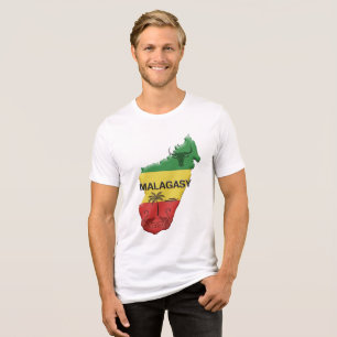 T-SHIRT  EN TRI-MATIÈRE STYLE MALAGASY