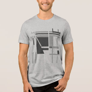 T-shirt En Tri-matière Style MCM gris moyen au charbon de charbon Géométr