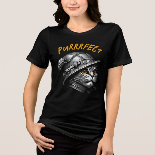 T-shirt En Tri-matière Style parfait : Chat Steampunk (Recto)