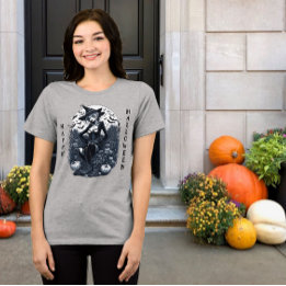 T-shirt En Tri-matière Style tatouage Citrouille de sorcière Lune