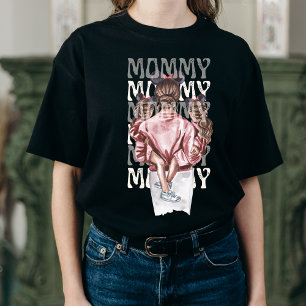 T-shirt En Tri-matière Stylish Maman Amour Mère et Fille cadeau