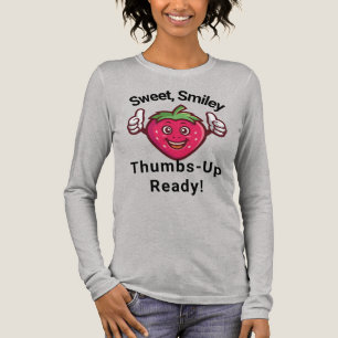 T-shirt En Tri-matière Sucré fraise Pouce Pouce-up à manches longues