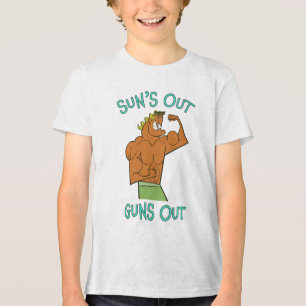 T-shirt En Tri-matière Sun's Out Guns Out Citation Retro Cartoon Muscle M