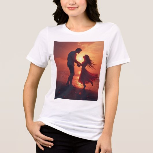 T-shirt En Tri-matière Sunset Serenade : Embrassez le moment de l'amour (Recto)