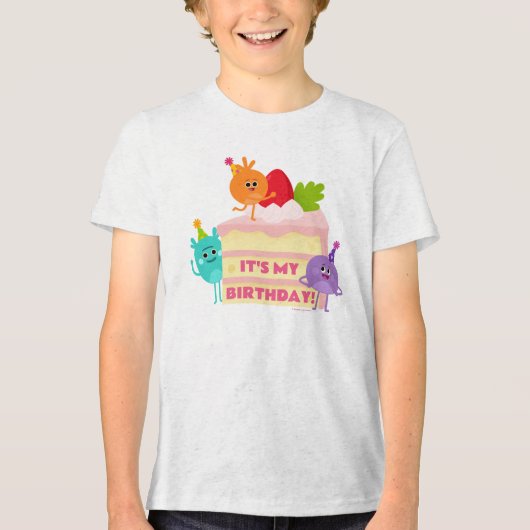 T-shirt En Tri-matière Super simple | Chiffres de bosse gâteau d'annivers (Recto)