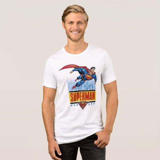 T-shirt En Tri-matière Superman avec paysage urbain (Recto plein)