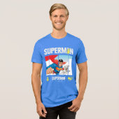 T-shirt En Tri-matière Superman et Krypto prennent l'avion (Recto plein)