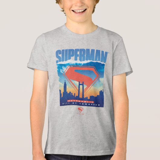 T-shirt En Tri-matière Superman Metropolis Skyline (Recto)