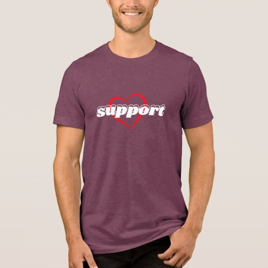 T-shirt En Tri-matière Support Heart Design – Red Love Symbol with Bold  (Recto)