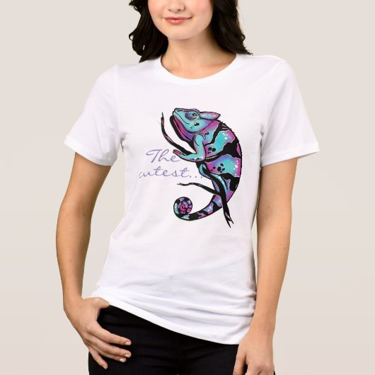 T-shirt En Tri-matière Sweatshirt avec une jolie image de caméléon. (Recto)