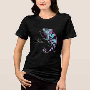 T-shirt En Tri-matière Sweatshirt de base féminin avec un caméléon mignon