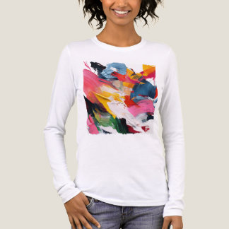 T-shirt En Tri-matière Sweatshirt en Art avec Traits de Pinceau Abstraits