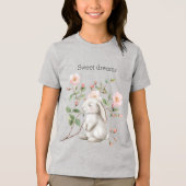 T-shirt En Tri-matière Sweet Dreams Bunny Rabbit Roses Pink Floral (Recto)