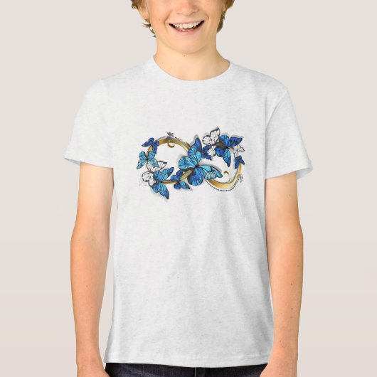 T-shirt En Tri-matière Symbol Infinity of Blue Morpho Butterflies (Recto)