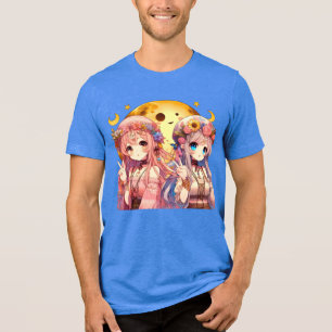 T-shirt En Tri-matière SYMBOLE DE LA FEMME Anime Hippie Lune Filles Donne