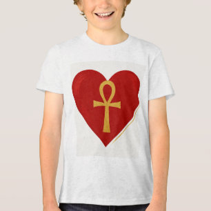 T-shirt En Tri-matière Symbole de l'Amour Éternel, Coeur et Ankh - Un des