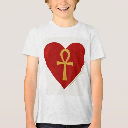 T-shirt En Tri-matière Symbole de l'Amour Éternel, Coeur et Ankh - Un des (Recto)