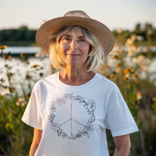 T-shirt En Tri-matière SYMBOLE DE PAIX Floral Boho