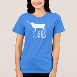 T-shirt En Tri-matière Symboles du Texas, Longhorn, bleu