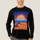 T-shirt En Tri-matière Synthwave Desert Sunset - Neon Fox Horizon (Recto)