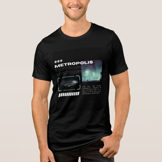 T-shirt En Tri-matière Synthwave Metropolis - Clavier Electropop (Recto)