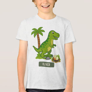 T-shirt En Tri-matière T-Rex Personnalisé Dinosaure Mignon