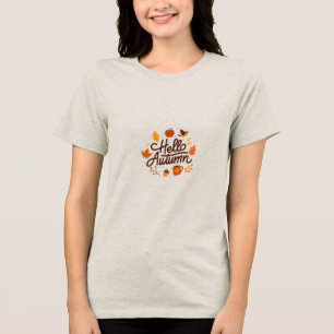 T-shirt En Tri-matière T-S Cute Hello Automne Floral Esthétique Saison d'