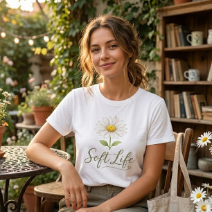 T-shirt En Tri-matière T-Shir Floral Aquarelle Daisy Esthétique de Vie Do