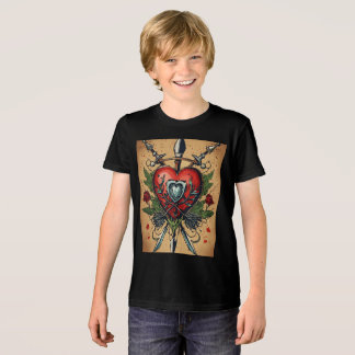 T-shirt En Tri-matière T-shirt Coeur de tatouage Vintage pour enfants