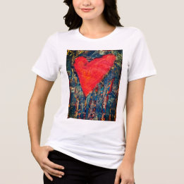 T-shirt En Tri-matière T-shirt Coeur en mosaïque pour femmes