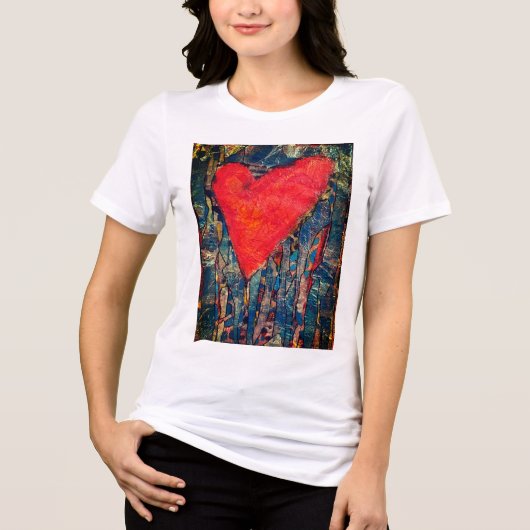 T-shirt En Tri-matière T-shirt Coeur en mosaïque pour femmes (Recto)