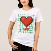 T-shirt En Tri-matière T-shirt Coeur rétro personnalisé - Nom modifiable (Recto)
