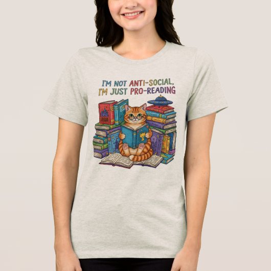 T-shirt En Tri-matière T-shirt de lecture de chats amusant - cadeau Amour (Recto)