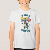 T-shirt En Tri-matière T-shirt Dinosaure d'anniversaire personnalisé (Recto)