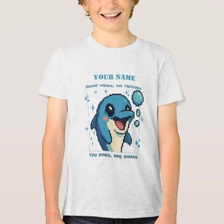 T-shirt En Tri-matière T-shirt Dolphin Pixel personnalisé — Nom personnal